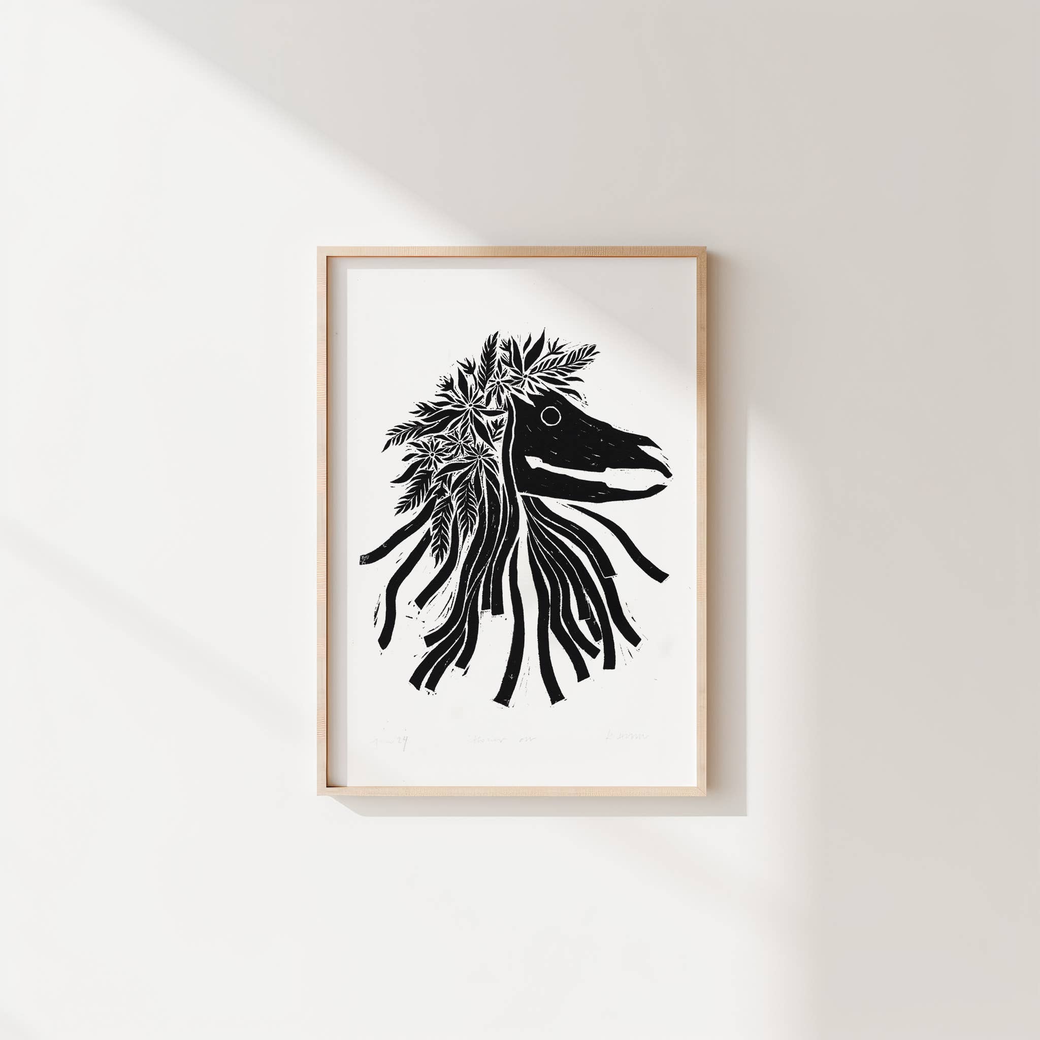 Katia Hinic Studio - Wholesale Art Print - 'Flower Oss' lino print5