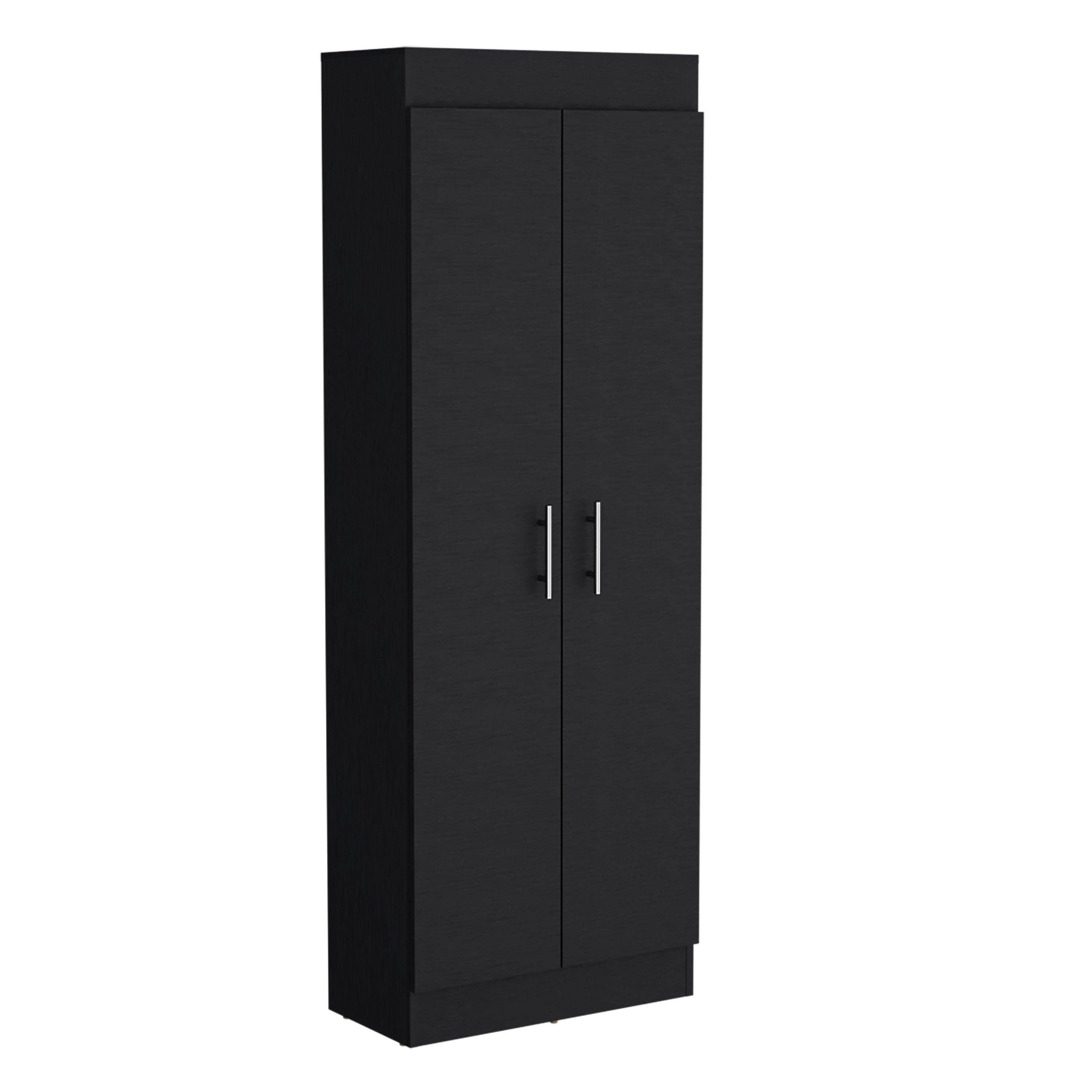 Black Nepal cupboard in melamine with 2 doors and 4 shelves for wholesale on Faire1