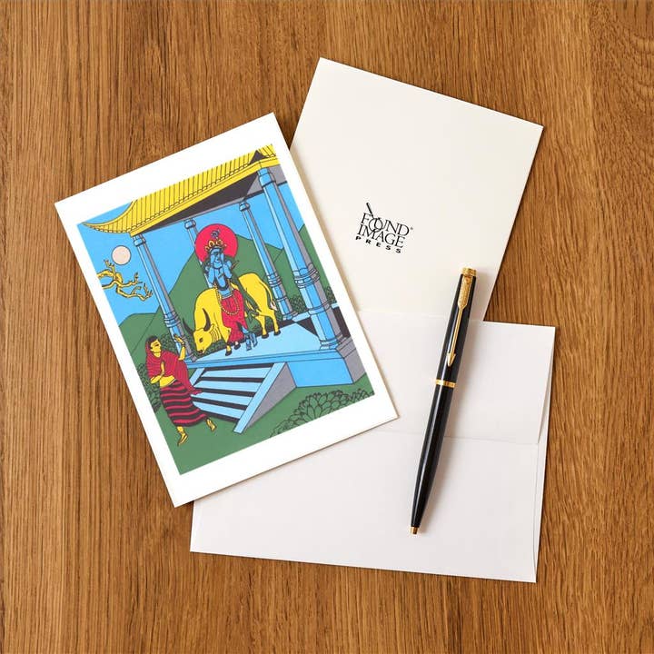 Found Image Press - Wholesale Stationery/Notecard Set - Greeting Card FG-541 Shrine with Krishna and Nandi1