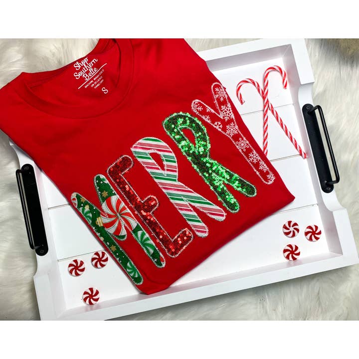 Shop Southern Belle - Wholesale Graphic Sweatshirt - Women's - Red Merry (Christmas) Sweatshirt