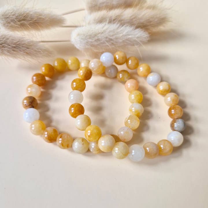 Ædelstensarmbånd med 8mm runde perler - Orange Aventurin for engroshandel hos Moonlight Gemstones