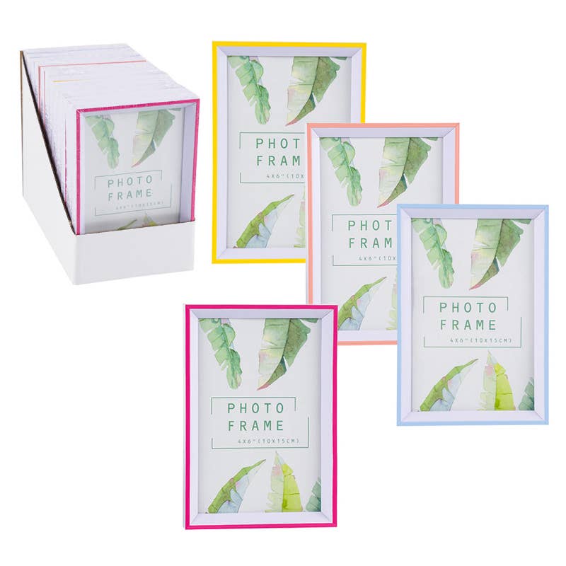 Deluxe Import Trading - Wholesale Picture Frame - Photo Frame - 4x6'' - PDQ Display - 4 Assorted Colors0