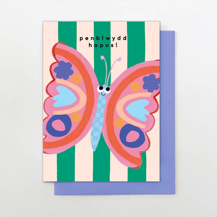 CYM09 - Penblwydd Hapus Butterfly for wholesale by Stop the Clock Design