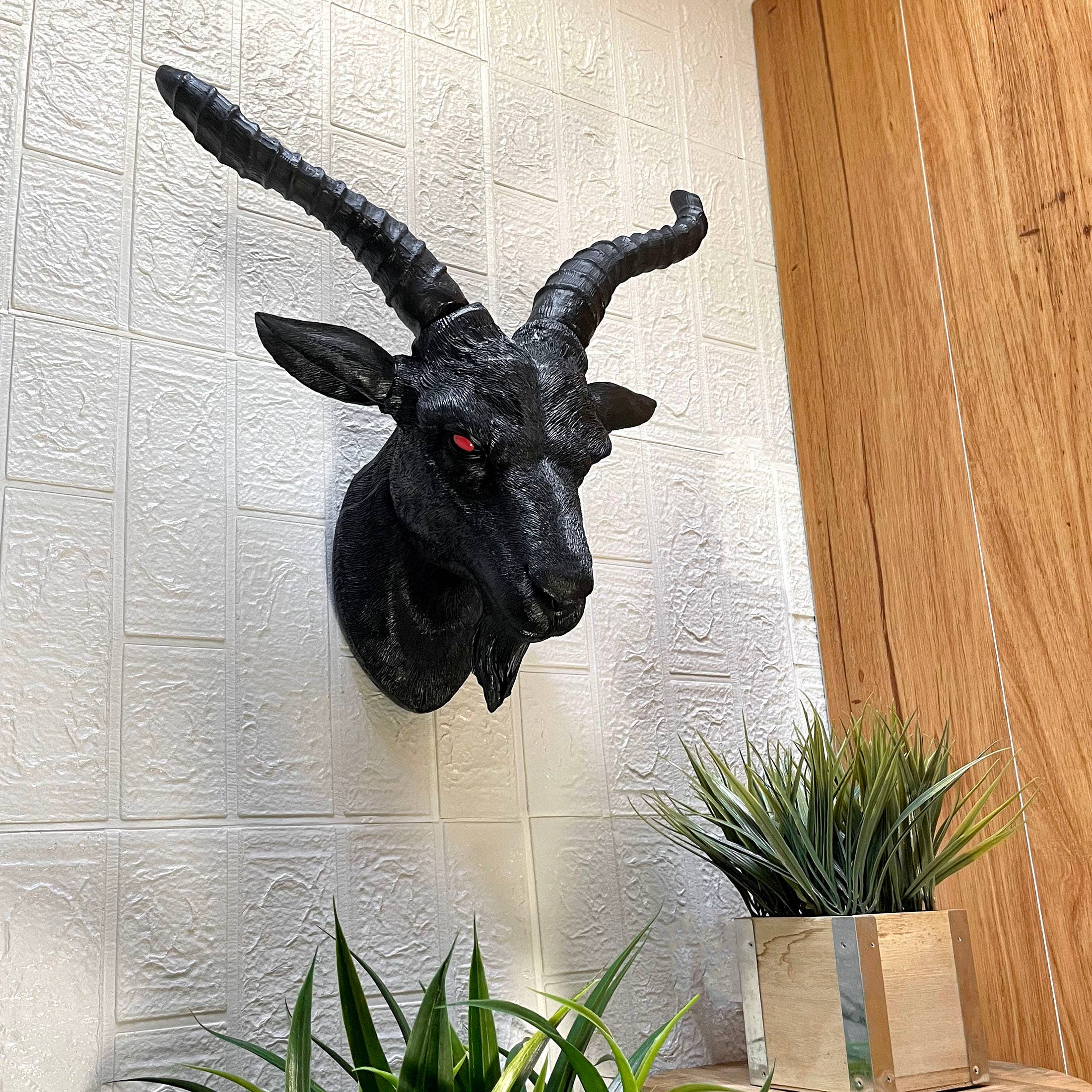 Zeckos - Wholesale Wall Accent - Black Baphomet Goat Head Sabbattic Occult Wall Hanging5