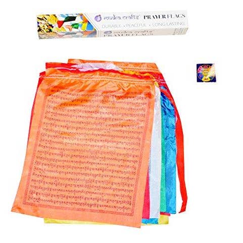 Mandala Crafts - Wholesale Banner - Tibetan Prayer Flag, Himalayan Lungta Windhorse Hanging Banner on a String for Decoration; by Mudra Crafts3
