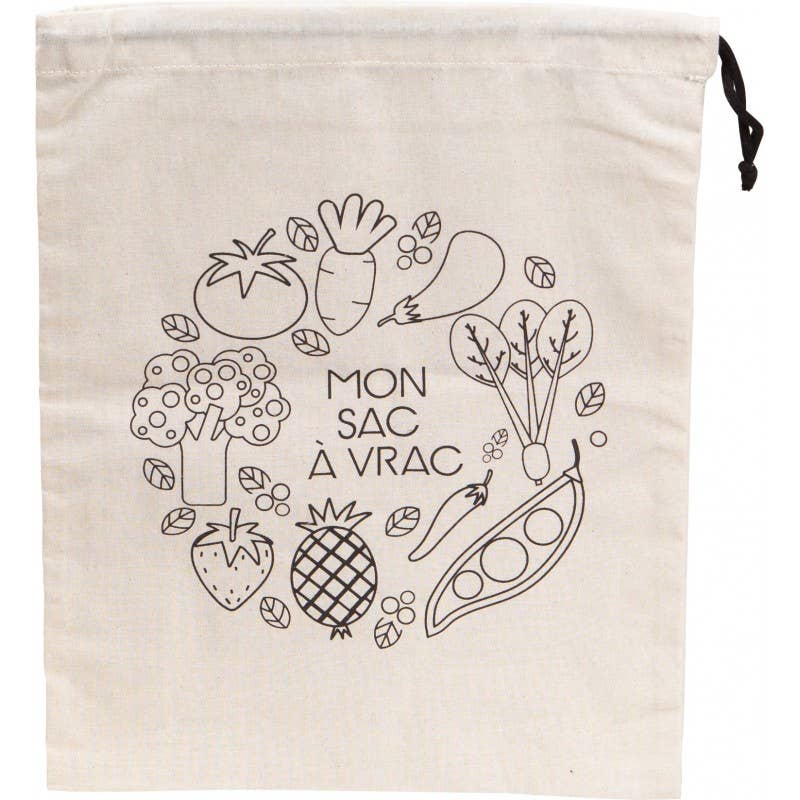 Deffrennes - Wholesale Grocery/Shopping Bag - My cotton bulk bag with black drawstring0