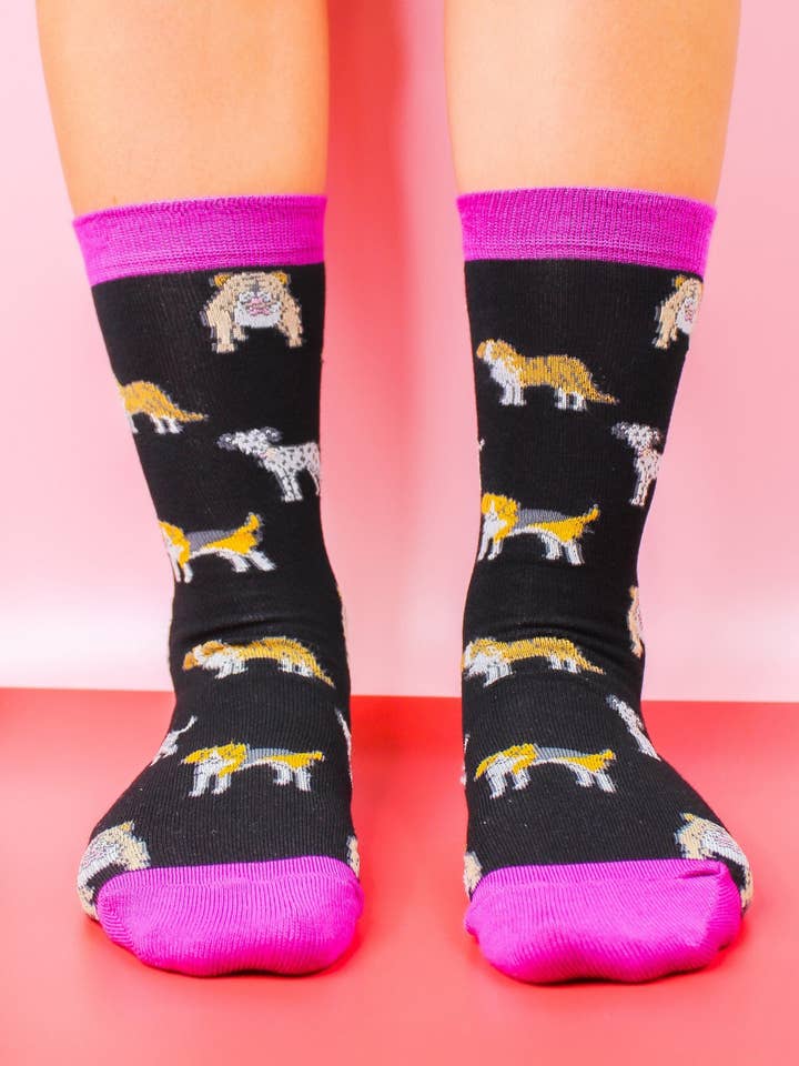 Eco Chic - Wholesale Socks - Women's - Eco Chic Eco-Friendly Bamboo Socks Dogs2