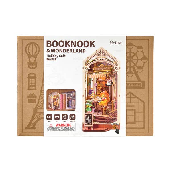 Robotime - Wholesale DIY Craft Kit - TGB15Rolife Holiday Cafe DIY Book Nook Shelf Insert4