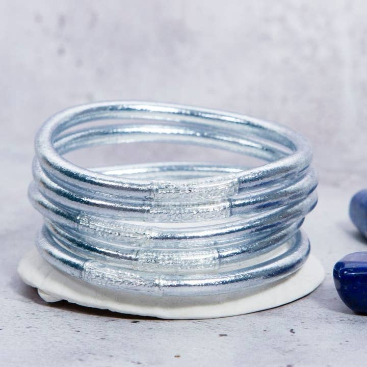 JolieJulie-MaLune-VentiLLo – Großhandel Armreif – 1 echter buddhistischer Armreif — Silber Größe S