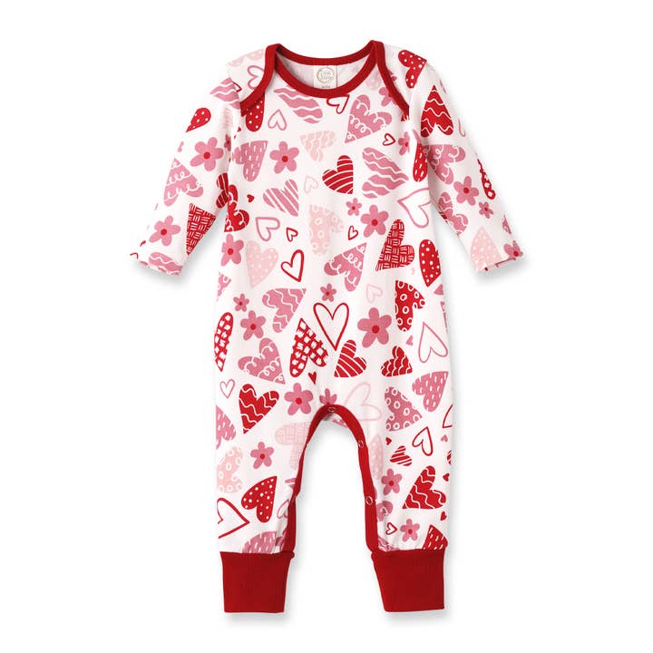 Tesa Babe - Vendita all'ingrosso Tutina - Neonati - Tutina in bambù a forma di cuore per San Valentino per bambina
