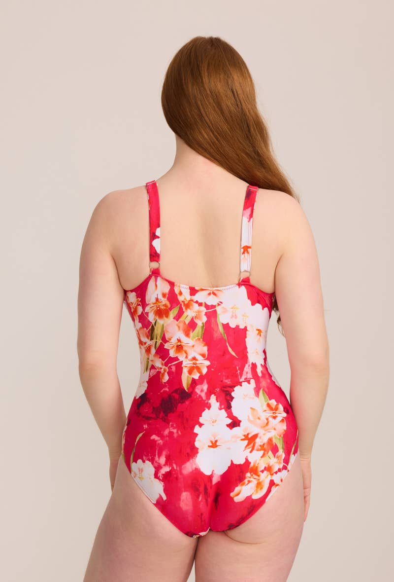 C'MELODIE - Wholesale One Piece Swimsuit - Women's - Plus Size – Floral One-Piece Swimsuit HMD-047 FLOWER3
