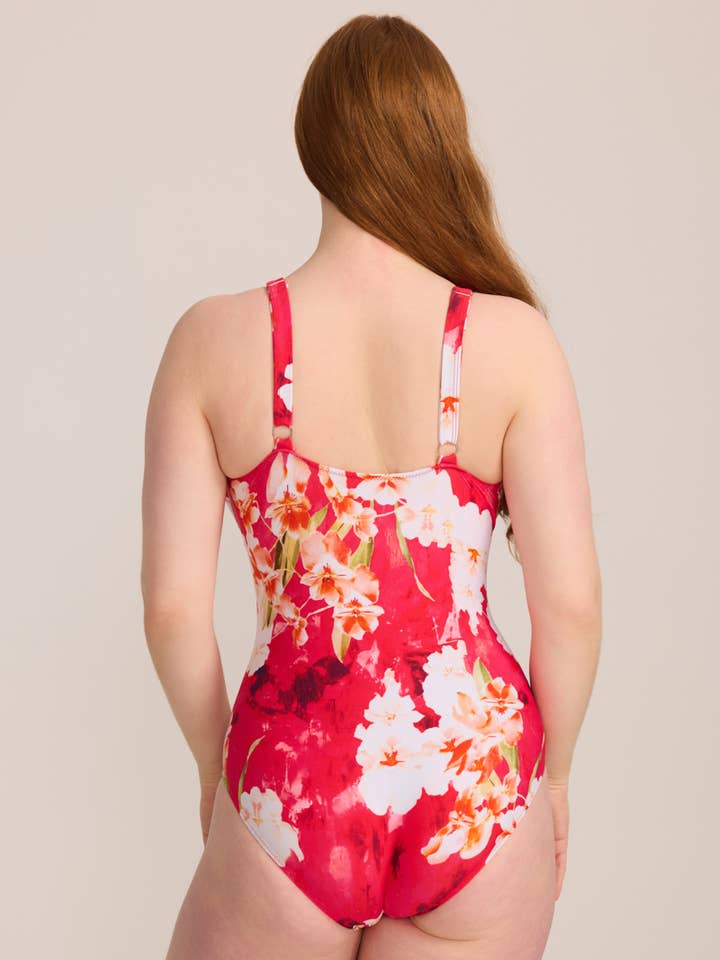 C'MELODIE - Wholesale One Piece Swimsuit - Women's - Plus Size – Floral One-Piece Swimsuit HMD-047 FLOWER3