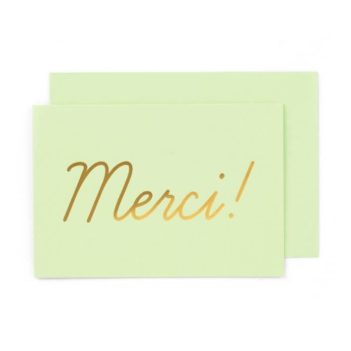 Tak! Guld + Pistachio takkekort Sæt x 5 kort + sæler for engroshandel hos Yes! Paper Goods