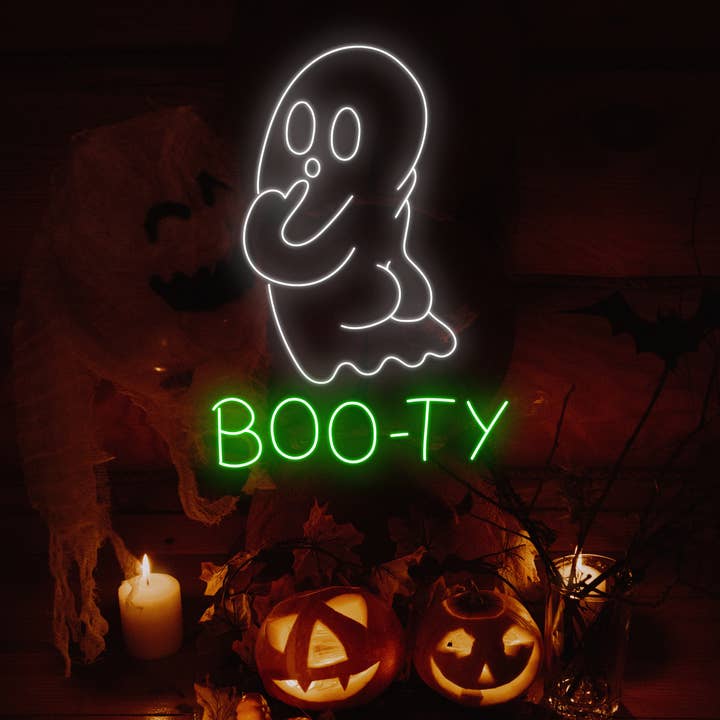 Glow Neon - Wholesale Neon Sign - Boo-ty Ghost Neon Signs, Halloween Long-lasting Décor