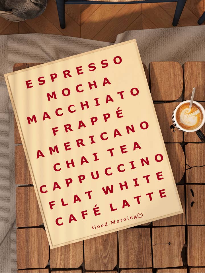 Buongiorno lista caffè Stampa d'Arte da Cucina per la vendita all'ingrosso da parte di My own Bohome
