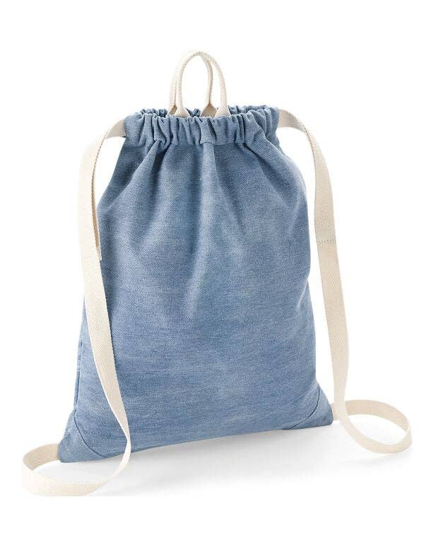 Logo Free Clothing – wholesale Drawstring bag – Unisex – BagBase Denim Drawstring Bag | 12 Litre Capacity | 100% Cotton | Blue or Light Blue | One Size0