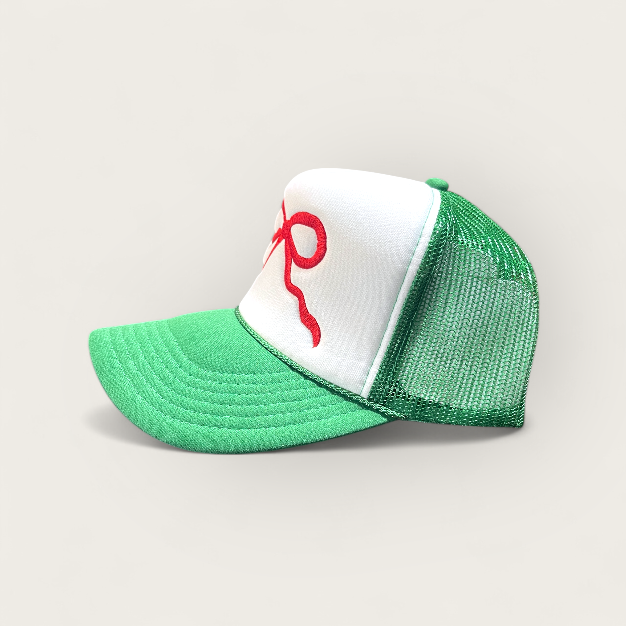 Happi Style - Vente Casquette de camionneur – femme - Chapeau de camionneur avec nœud de Noël | Kelly/White1