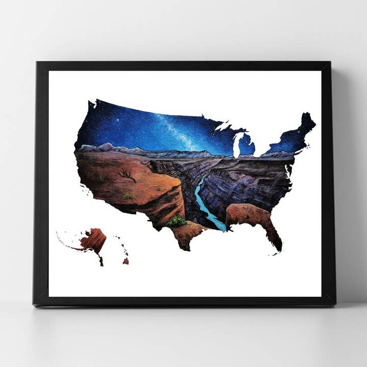 Mapa impreso «America's Grand» - 8 x 10 pulgadas para venta al por mayor de MLpaintings