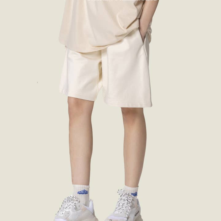 Unisex enfärgade raka shorts – lösa gymshorts med dragsko för wholesale av Sodalemon