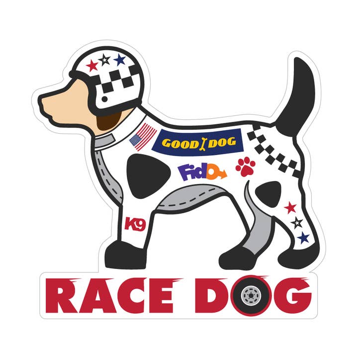 3" Sticker - Race Dog for wholesale by Dog Speak