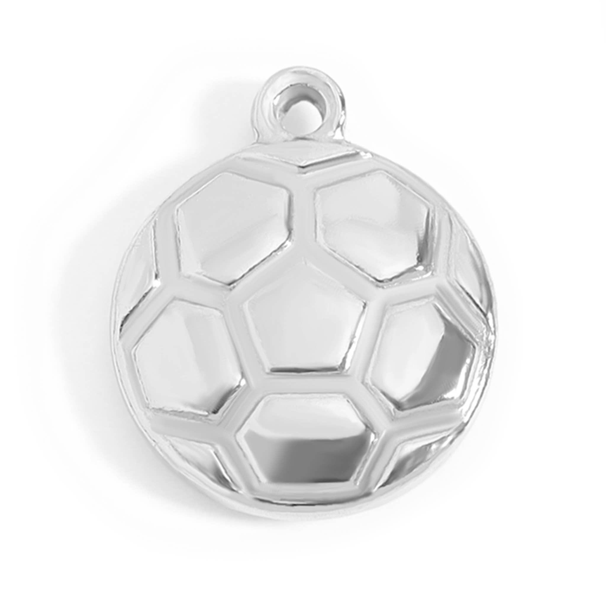 WJW - Wholesale Individual Charm/Pendant - 18K Gold PVD Stainless Steel Soccer Ball Charm2