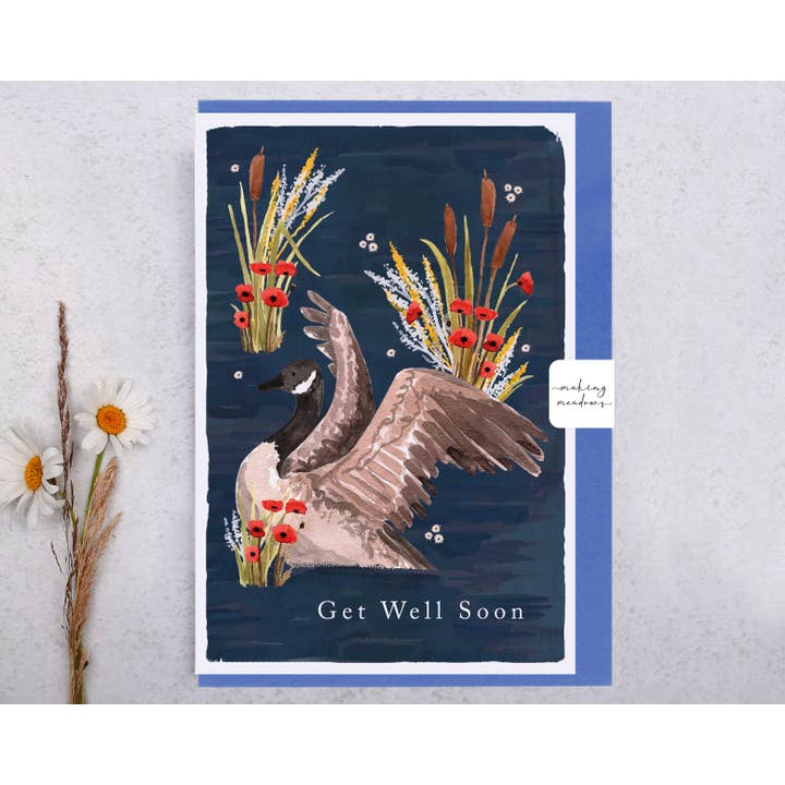 Carte de rétablissement | Carte de vœux Get Well Soon Goose pour la vente par Making Meadows Ltd