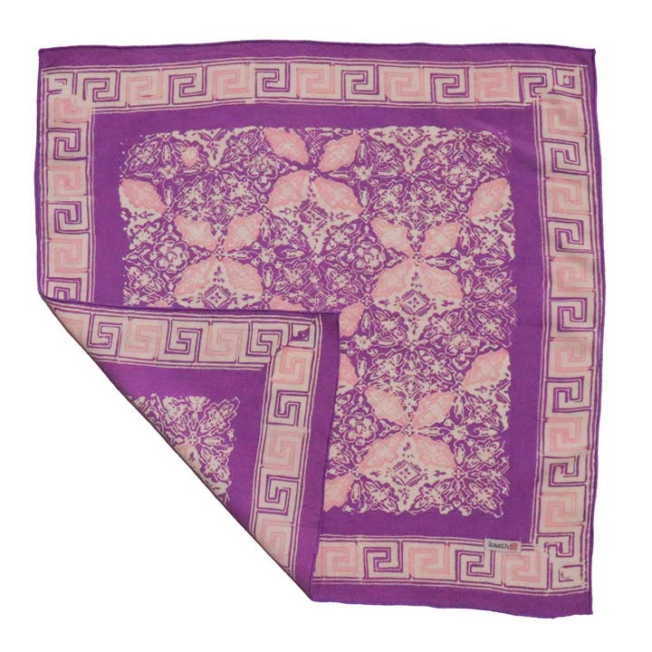 Bandana Batik Tingida à Mão, 100% Algodão Macio, Roxo Lavanda por atacado de Kasih Co-op