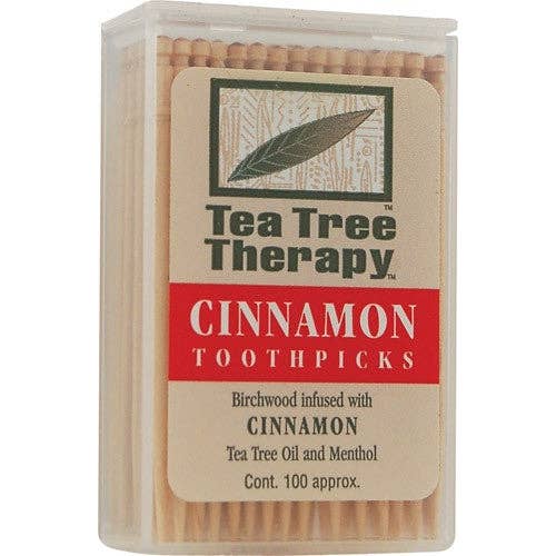 Tea Tree Therapy Cinnamon Toothpicks, 100 Count for wholesale by KeHE Distributors, LLC