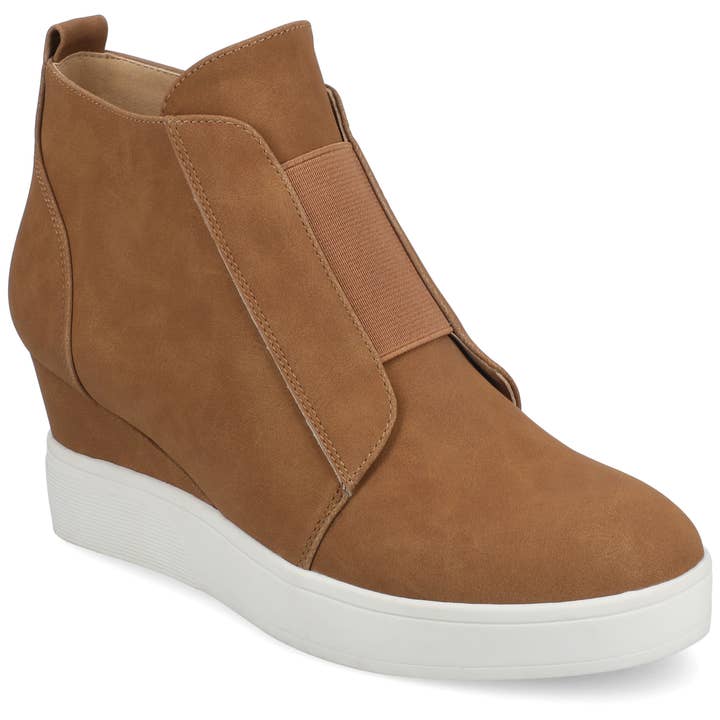 Journee - Wholesale Slip On Sneakers - Women's - Clara Wedge Sneakers In Faux Leather16