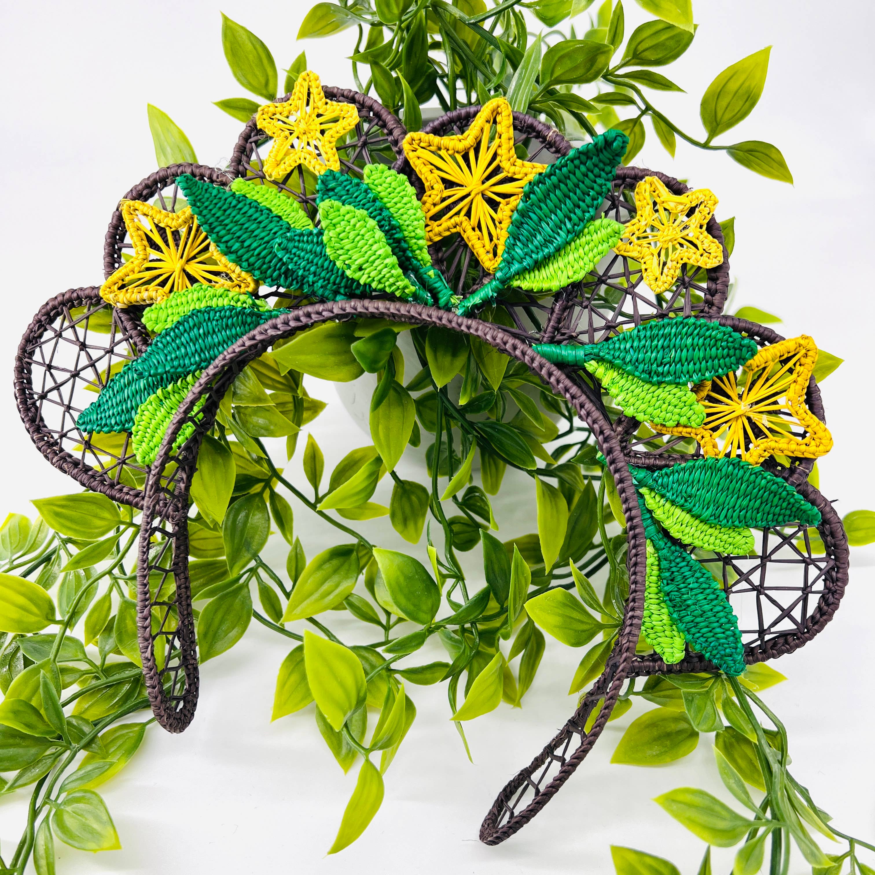 Belart Fair Trade - Wholesale Fashion Headband - Women's - IRACA-Hand-Woven-Flower-Fruit Statement Headpieces3