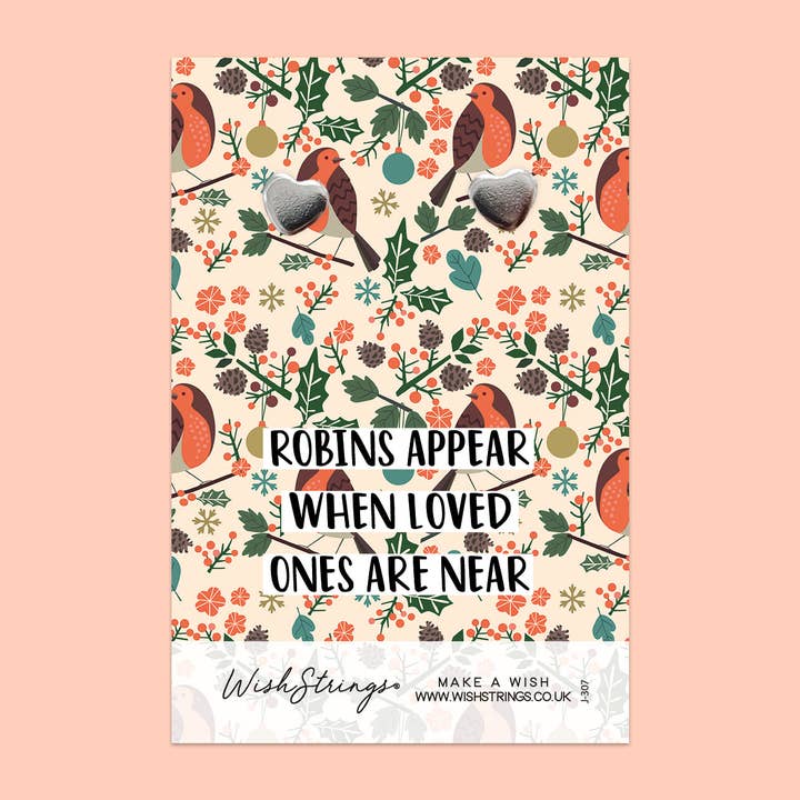 PENDIENTES DE TUERCA CON CORAZÓN - Petirrojos de Navidad | J307 para venta al por mayor de WishStrings