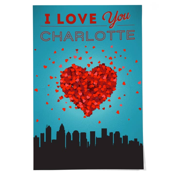 GICLEE PRINT I Love You Charlotte, North Carolina for wholesale by Lantern Press