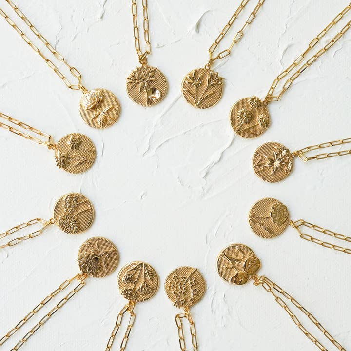 Blooms & Blossom Birthflower Necklace for wholesale by Glacier Mist