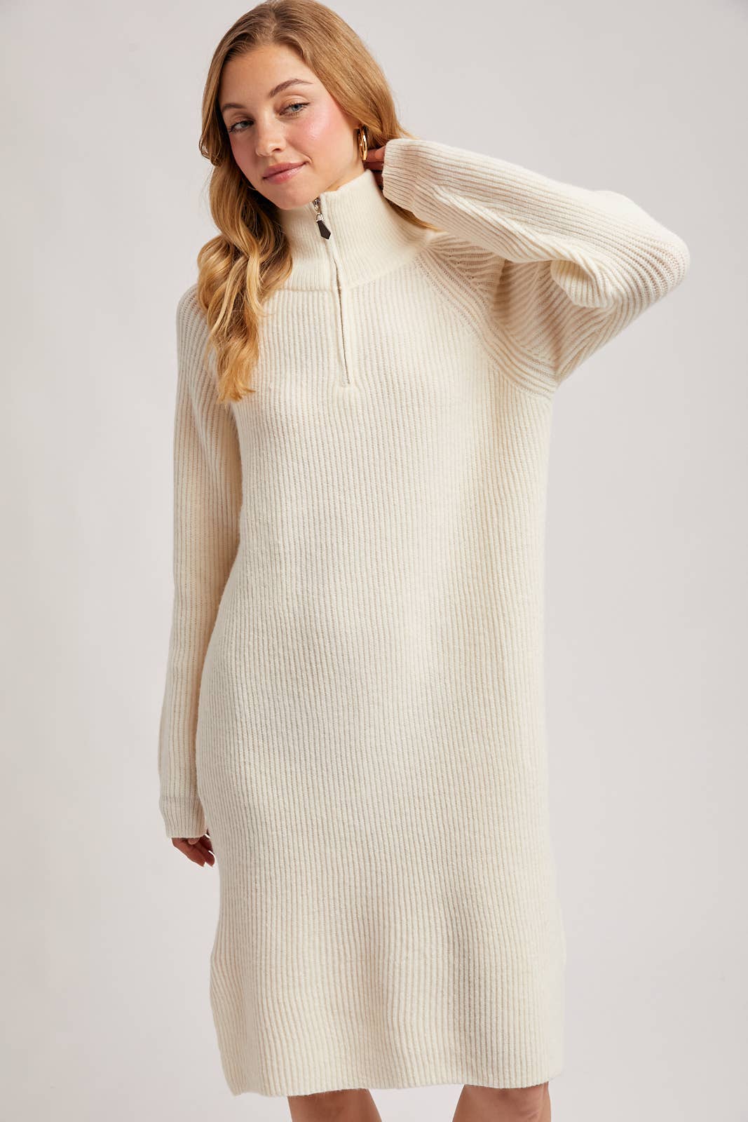 Bluivy - Wholesale Dress - Women's - QUARTER ZIP SWEATER DRESS19