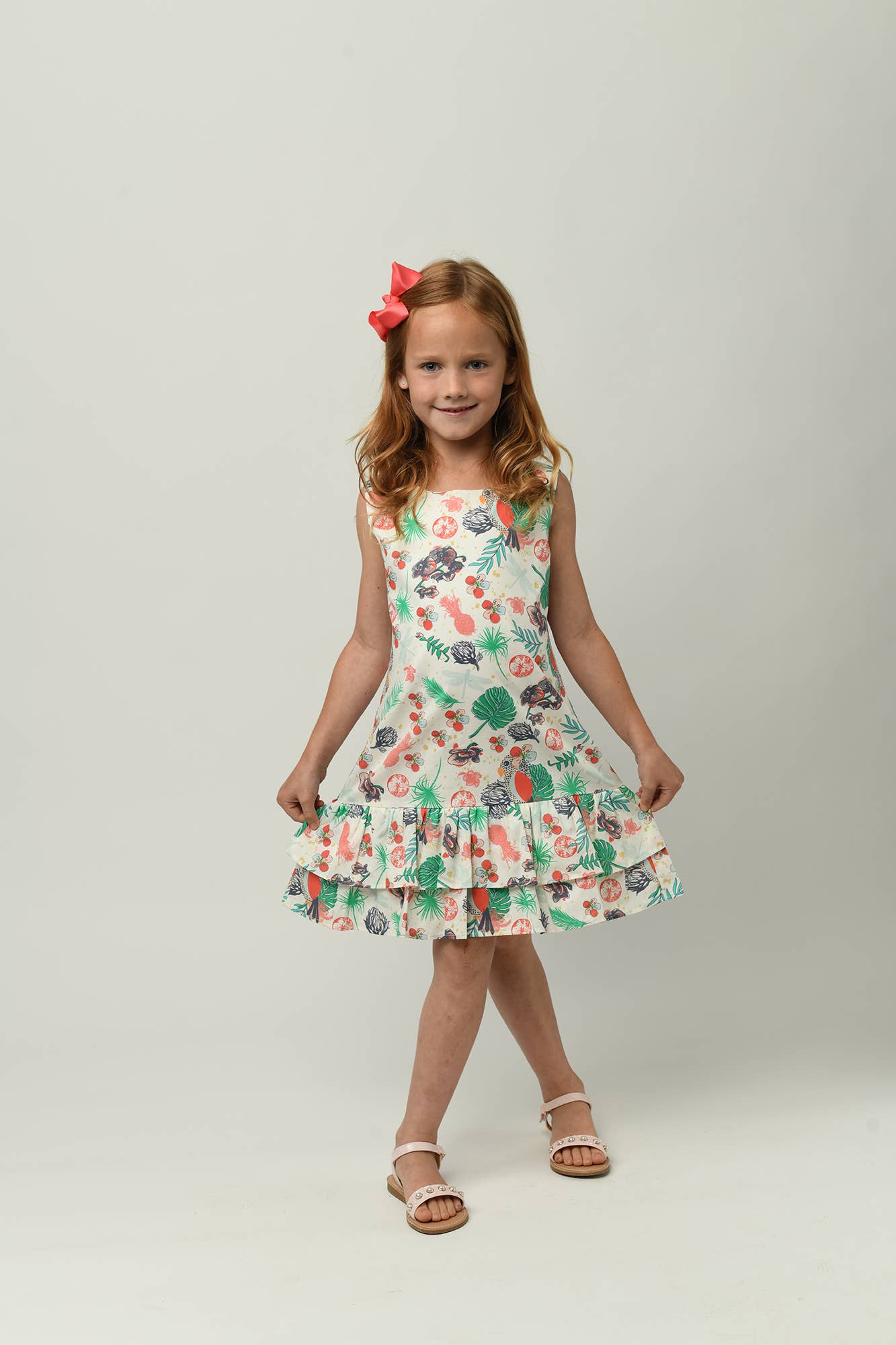 Minna - Wholesale Dress - Kids -  Drop waist Dress - Tropical Paradise 3