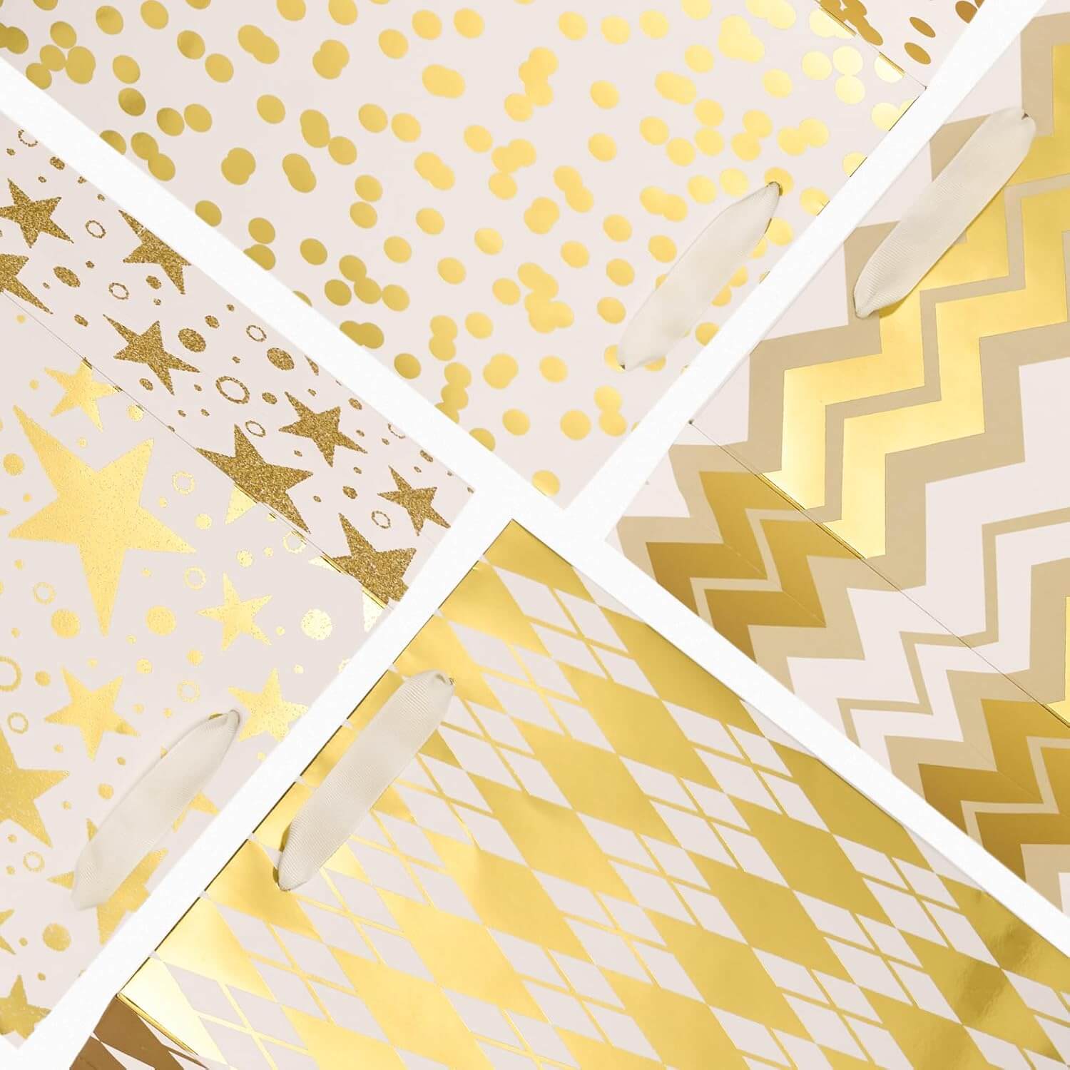 Posh Paper - Vente Set de pochettes cadeaux - Sacs-cadeaux en papier métallisé doré en vrac avec papier de soie blanc, lot de 126