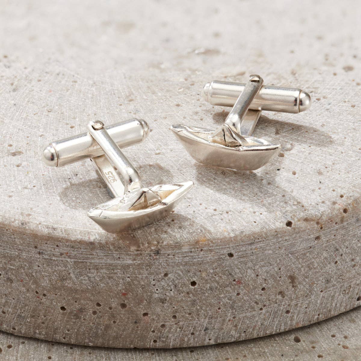 Posh Totty Designs – wholesale Cufflinks – Origami Boat Cufflinks1
