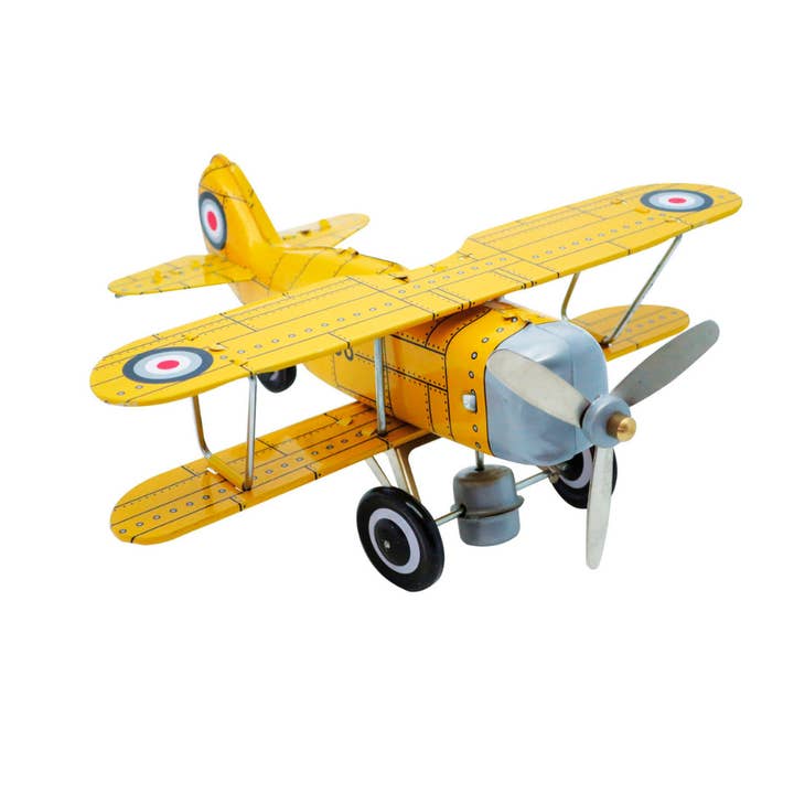 BASS&BASS - Wholesale Classic Toy - Kids - Yellow 20 Cm Aeroplane with Key - Mechanical Item0