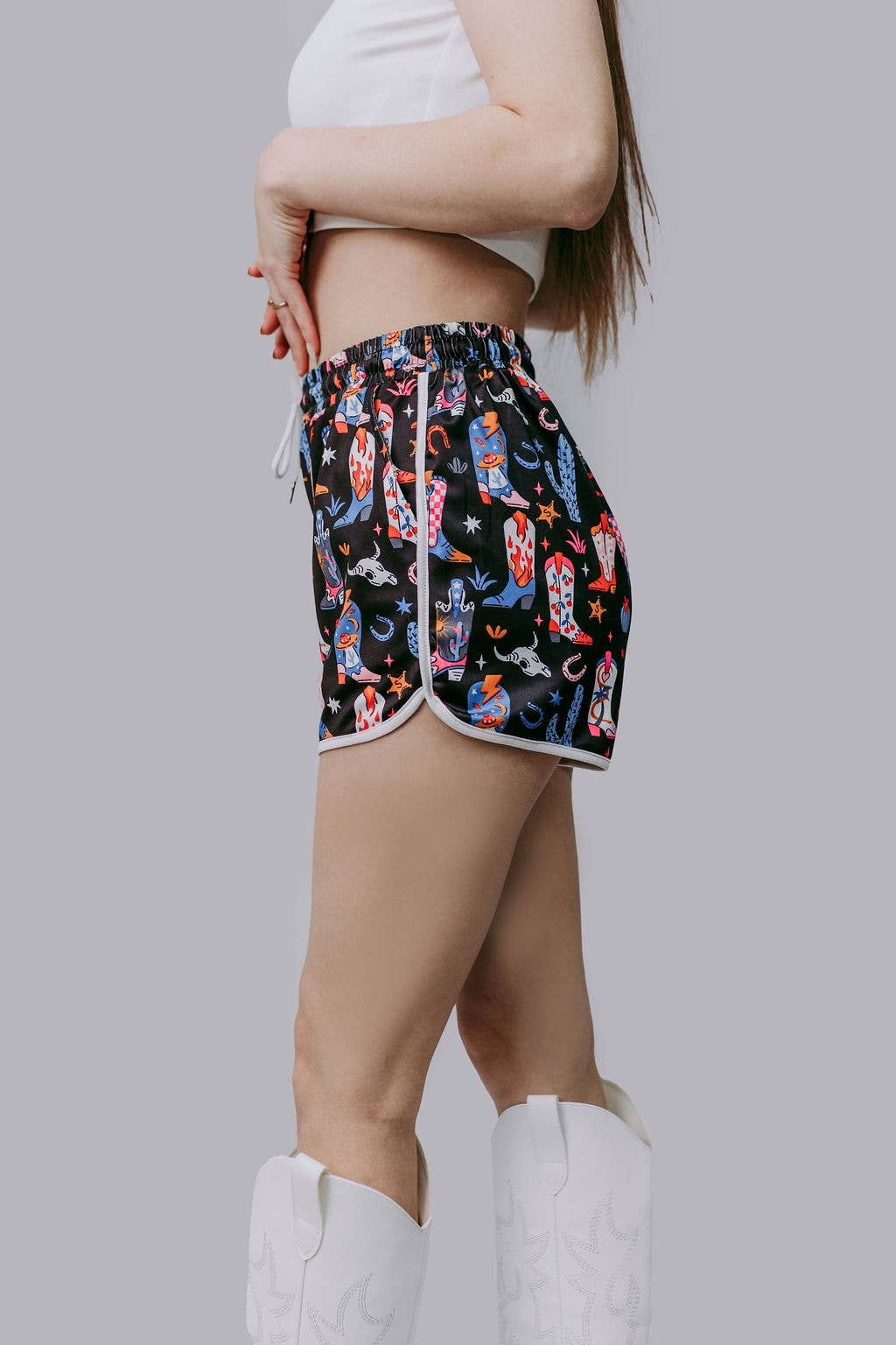 Black MK705 Wild & Styled Drawstring Shorts for wholesale on Faire2