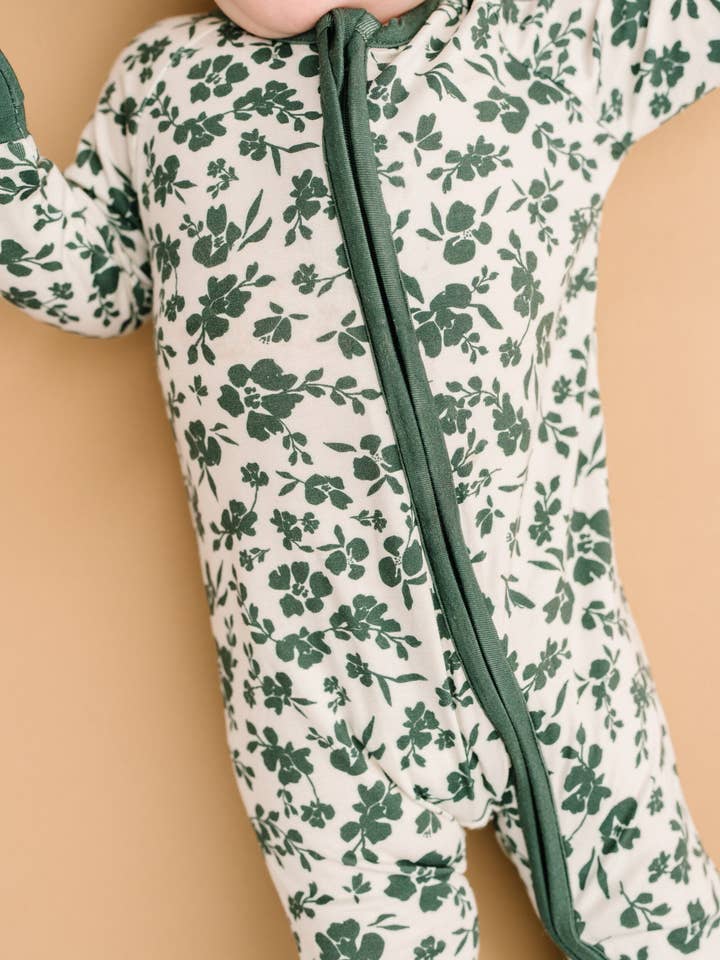 Little One Shop - Wholesale Sleepsuit - Baby - Earthy Floral Bamboo Sleeper9