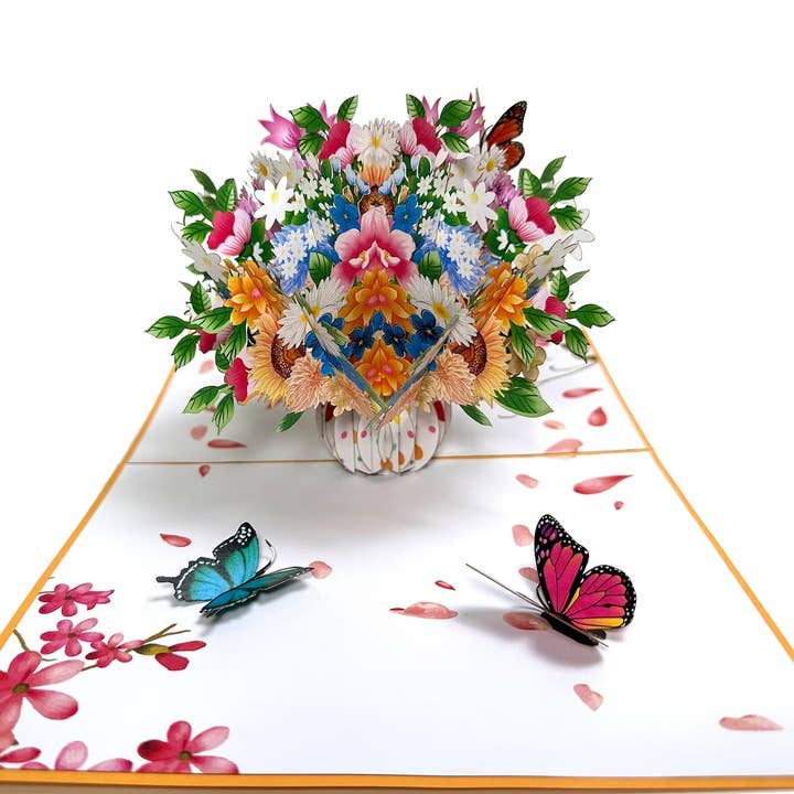 Wonder Paper Art - Wholesale Mother's Day Card - Flower vase 3D Card , Mother's Day card