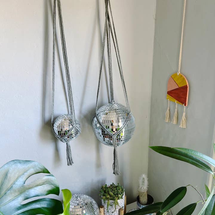 Dapper House Menagerie - Wholesale Hanging Planter - Macrame Hanging Planter with Disco Ball - Donna8