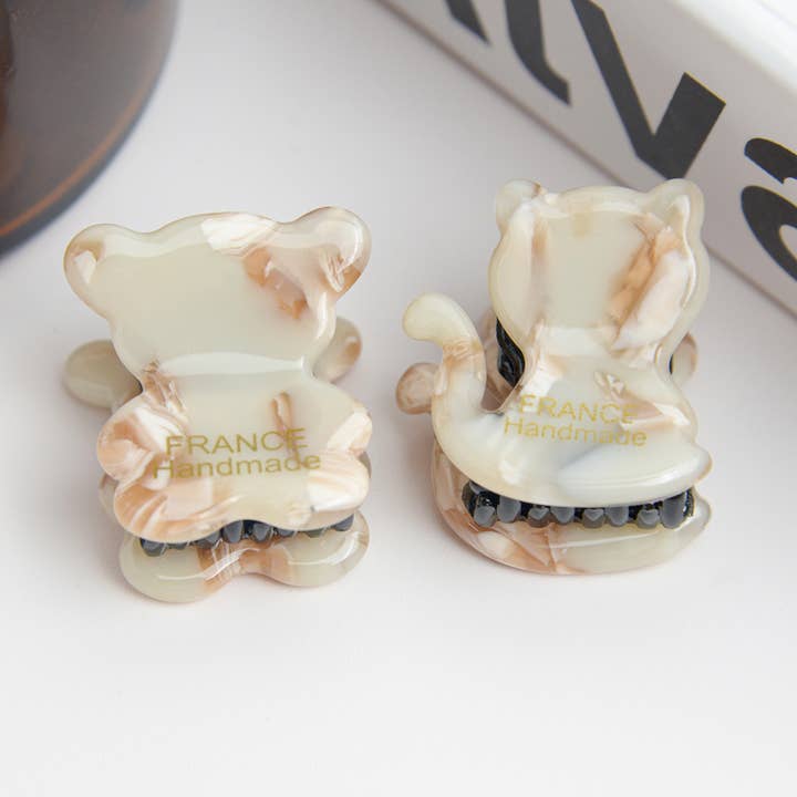 TheDivaSoap - Wholesale Hair Clip - Women's - Acetate Mini Cute Cat and Bear Hair Clip16