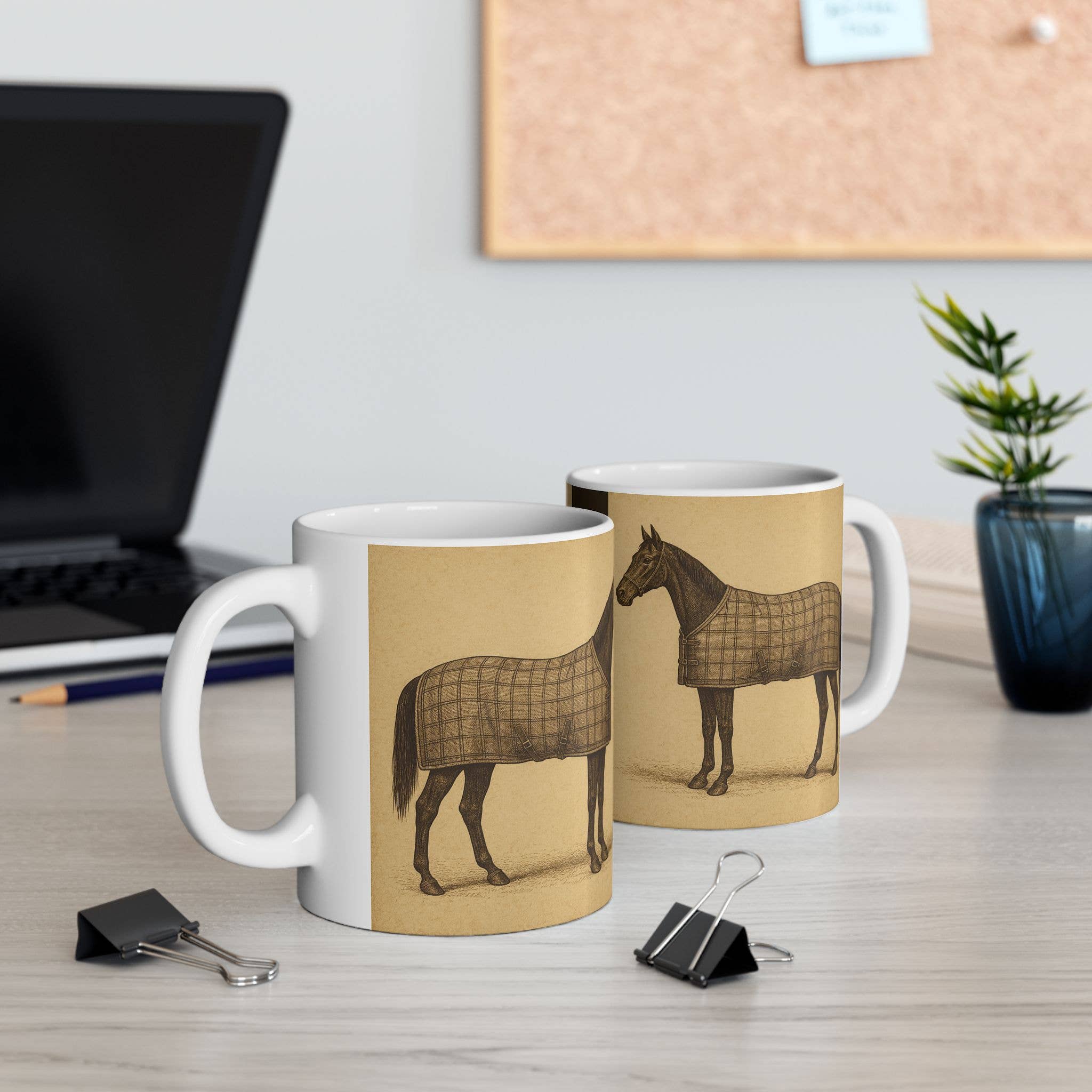 Equine & Design, LLC - Wholesale Coffee Mug - "Sweater Weather" Vintage Equestrian Ceramic Coffee Cup5