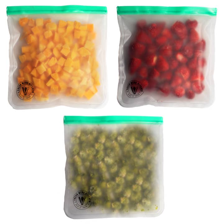 Fresh Menu Kitchen - Wholesale Food storage wrap/bag - Reusable Gallon Sized Freezer Bags - 3 Pack1