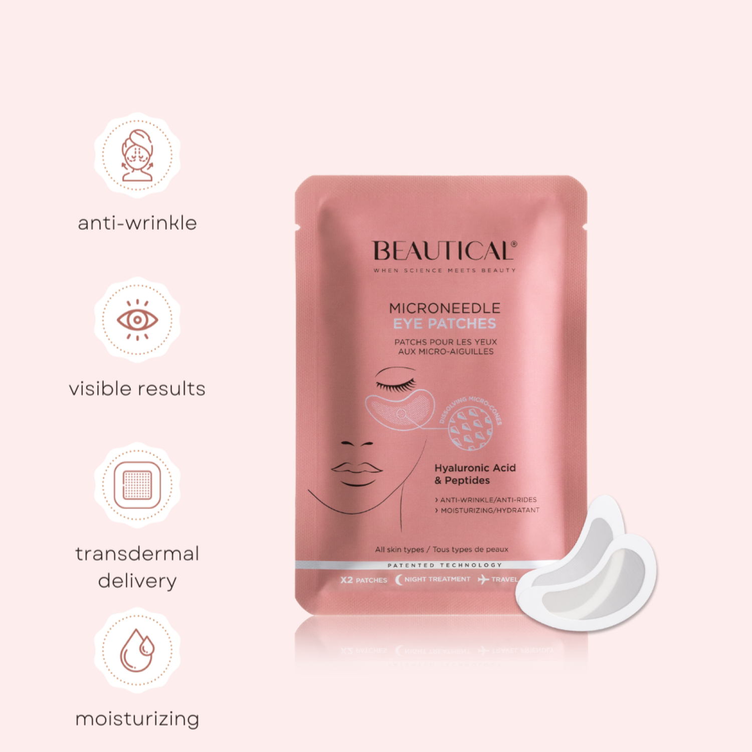 BEAUTICAL – Máscara de tratamento ocular por atacado – Patches de olho Microneedle BEAUTICAL10