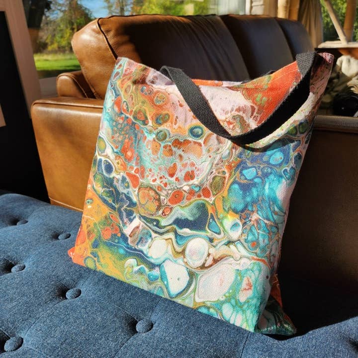 Colorful Everyday Tote Stylish Bag for Art Enthusiasts for wholesale by Art by Xizhou Xie