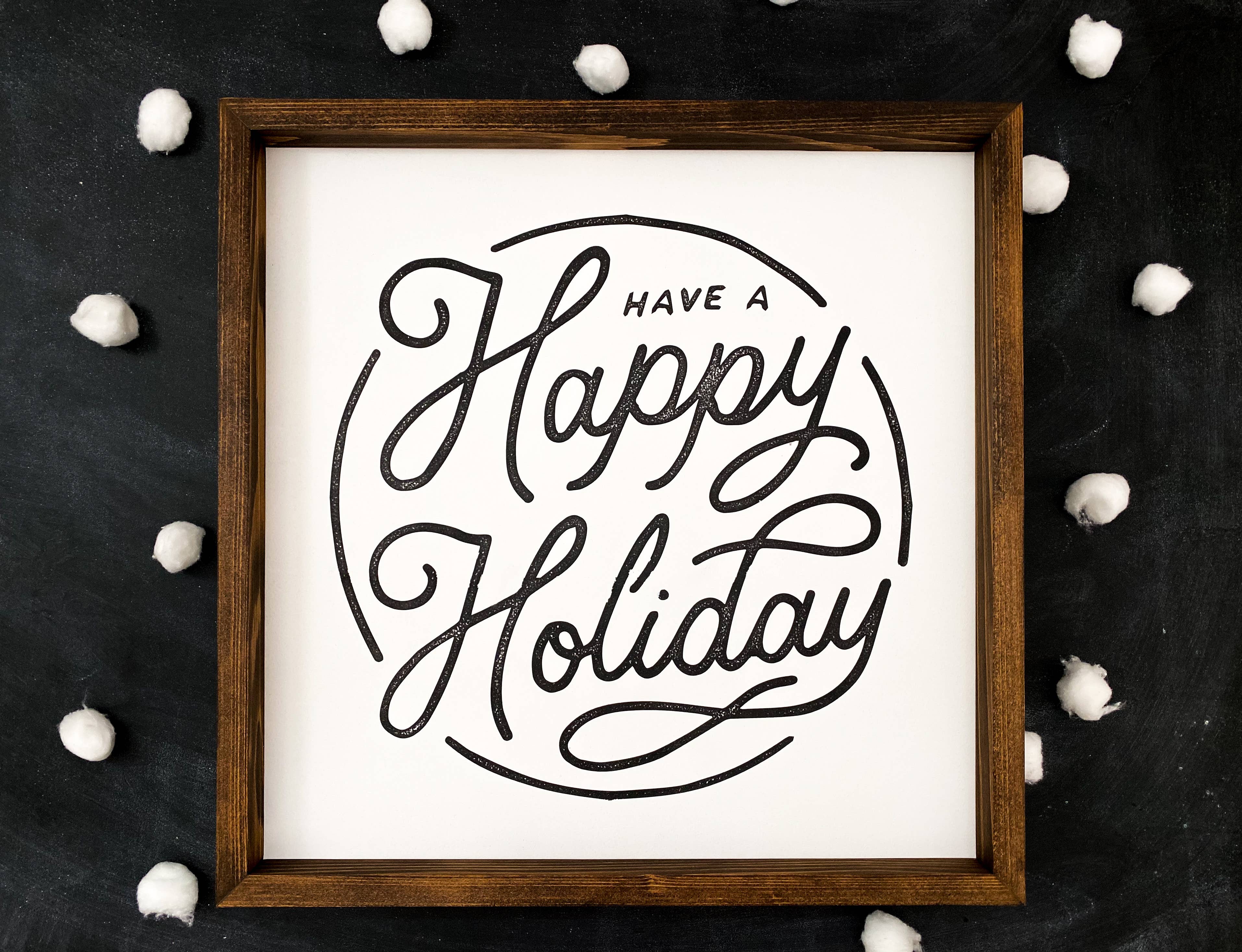 Southern Mesa Trading Co. - Wholesale Sign - Happy Holiday Wood Sign 4