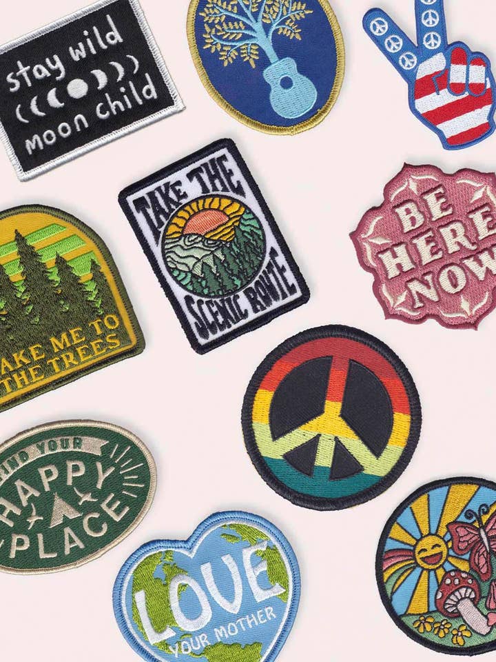 Pack varié de patchs rétro thermocollants - 50 patchs pour la vente par Soul Flower