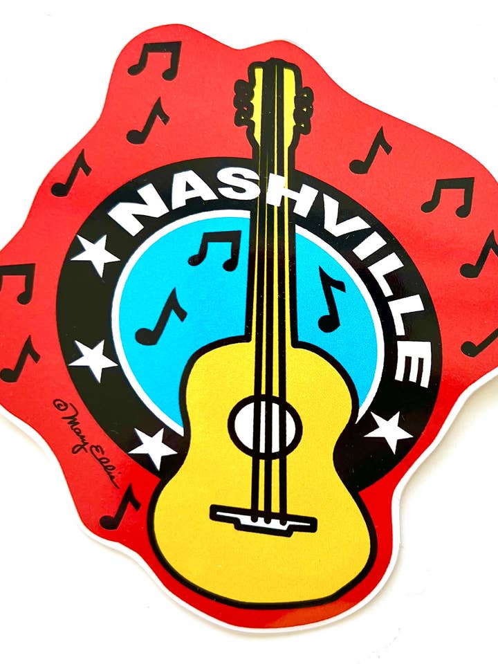 Nashville Tennessee Giant Guitar Sticker | Nashville Gift for wholesale by Mary Ellis
